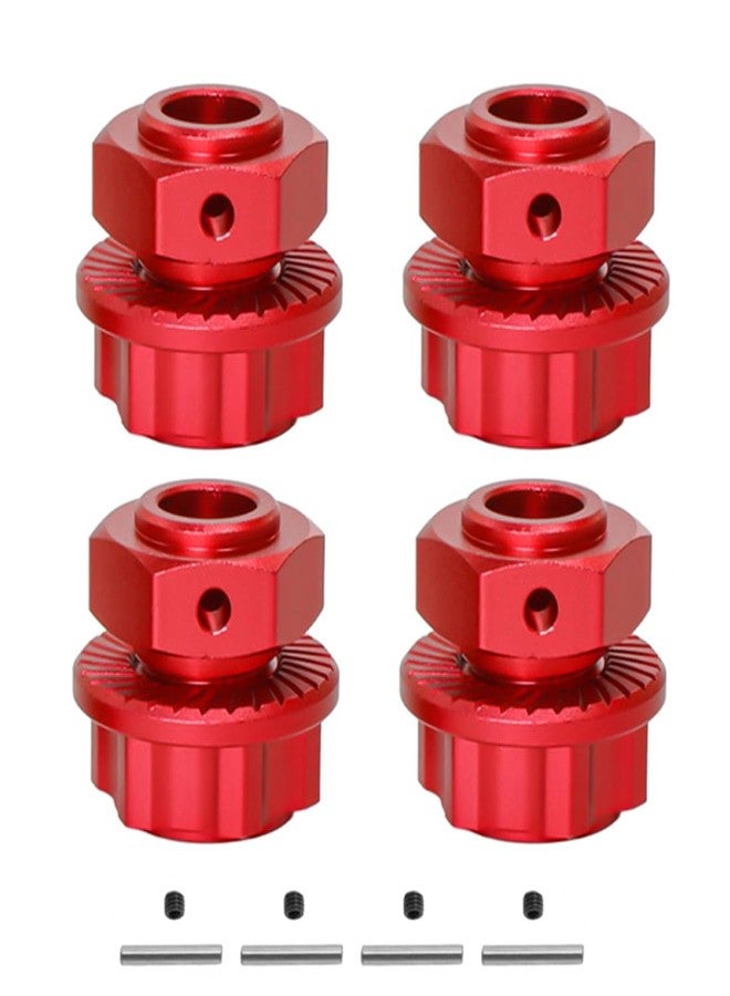 UURCSKY صامولة ومسمار سداسي من الألومنيوم لعجلات سيارات ARRMA 4S KRATON Outcast V2 بمقياس 1/10 و Mojave 4S بمقياس 1/8، قطع غيار مُحسّنة، قطع غيار محول محور العجلة 17 مم (أحمر) - Image 3